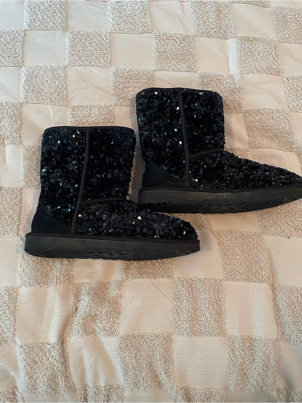 UGG Black Sequin Short Boot Slippers